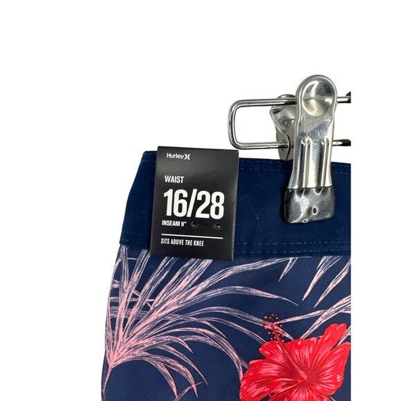 Hurley Boys Board Shorts Tropical Print With Drawstring Waist & Back Pocket Size - Picture 6 of 12